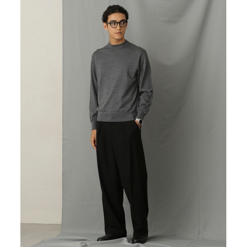 nano universe "pill-less knit" Fine Gauge Crew Neck, top grey