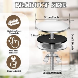 DSLSQD Sink Hole Cover, Stainless Steel Sink Plug Hole Cover Kitchen Sink Tap Hole Plate Stopper Cover Sink Accessories for Home Kitchen and Bathroom Sink Decoration (Silver)