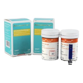 Tiras Reactivas Acido Urico. Accu Answer 4 En 1. 25 Tiras