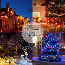 Marchpower Indoor/Outdoor String Lights- 131ft 300 LED 10 Modes Battery Operated Waterproof Fairy Lights, Decorative Light Strings for Easter Wedding Birthday Party Bedroom, Multi Color