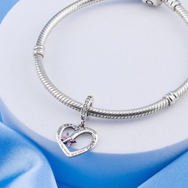 iLove Charms 925 Sterling Silver Charm Niece I Love You To The Moon And Back Heart Butterfly Jewellery Love Gift