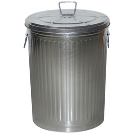 MARKSON 20 Gallon Trash Can with Lid Round Galvanized Steel Silver