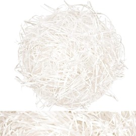 200g Shredded Tissue Paper for Gift Boxes, White Shredded Tissue Paper for Hampers, Hamper Straw Filling Hamper Stuffing, Soft to The Touch, Ideal Hamper Filling and Gift Packaging Filler