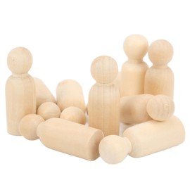 10 Pieces Wooden Peg Doll Unfinished Wooden People Craft Blank Family Figures for Decoration (75MM boy)