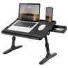 LAPGEAR Easy Tilt Leather Laptop Bed Desk with Adjustable Legs,