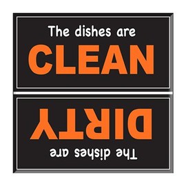 Dishwasher Magnet Clean Dirty Sign, Strong Clean and Dirty Magnet for Dishwasher (Orange Black)