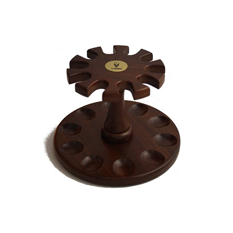 GERMANUS Pipe Stand for 10 Pipes Made of Solid Wood