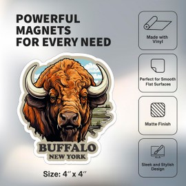 Buffalo New York Magnet 4 inch 2 Pack Vinyl for Souvenir Gift Refrigerator Fridge Dishwasher ID 44999