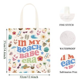 WCGXKO Beach Vacation Gift Summer Beach Trip Gift Resting Beach Canvas Shopping Bag Tote Bag (IN MY BEACH Tote)
