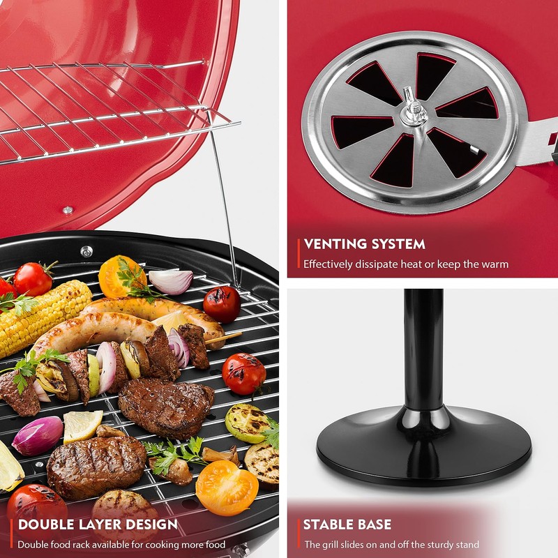 Electric Grill, Techwood Indoor/Outdoor Electric BBQ Grill, 1600W Portable Removable