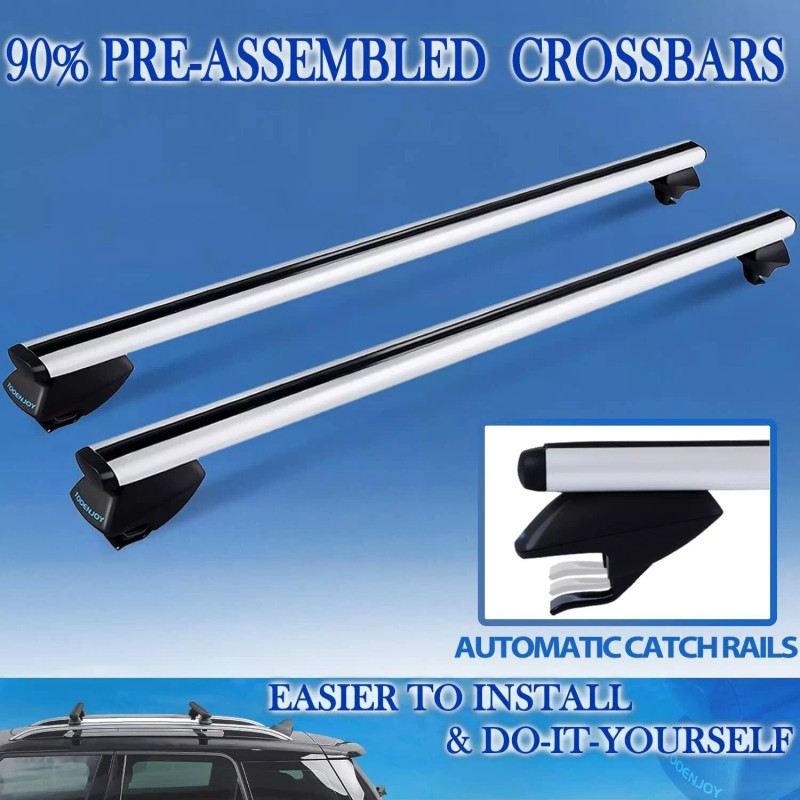 TOOENJOY-301W153 53" Luggage Carrier 165LBS Capacity Roof Rack Cross Bars