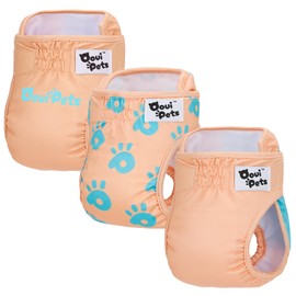 Oouipets Dog Nappies for Female Dogs and Cat Nappies (Pack of 3) | Premium Heat Pants for Female Dogs, Comfort, Absorbency, No Leaks and Environmentally Friendly | Washable Dog Nappies (Size L)