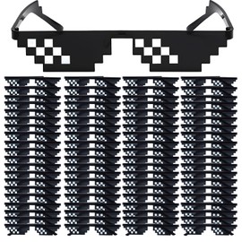 Bulk Thug Life Sunglasses for Adult 8 Bit Pixelated Mosaic Gamer MLG Glasses for Party