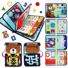 HappyKidsClub Busy Board from 1 2 3 4 Years, Montessori Toy from 1 2 3 4 Years Gift Boy Girl 1-4 Years Activity Board Motor Skills Toy Aeroplane Toy Christmas Gifts for Children