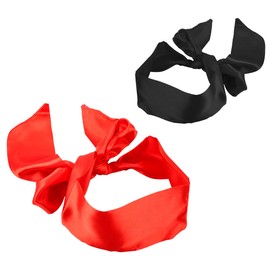 GLADFRESIT Silk Satin Blindfold Sleep Mask，Luxury Eye Covers for Better Sleep（Black Red）