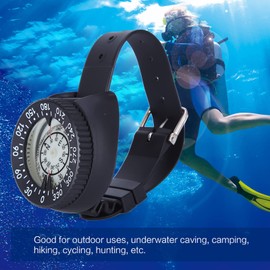Ejoyous Compass Diving, Professional Diving Compass Carabiner Portable Wrist Compass Waterproof Underwater Compass Bracelet for Diving Snorkel Kayak Canoe Hiking Travel