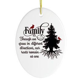 Lovely Family Quote Christmas Ornament (Oval)