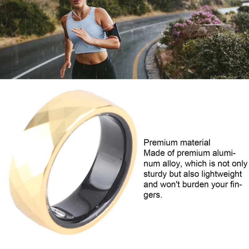 Smart Ring Aluminum Alloy Pedometer Sleep Temperature Tracking Lightweight Smart