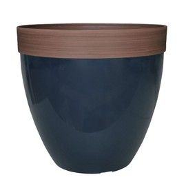 Southern Patio Hornsby Resin Outdoor Planter with Drainage Hole and Plug, Navy Blue