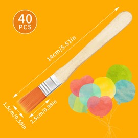 Set of 40 Small Varnish Brushes, Flat Brushes, Bristle Brush Set, 13.5 cm Paint Brush, Varnish Brush with Wooden Handle for Brushes Paints Art Painting Supplies Varnishes Painting DIY Painting of