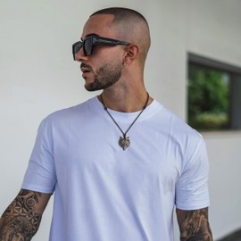 COAI Necklace with Wolf Pendant, Nylon Golden Obsidian Nylon, Obsidian