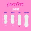 Carefree Panty Liners for Women, Extra Long, Unwrapped, Unscented, 100ct