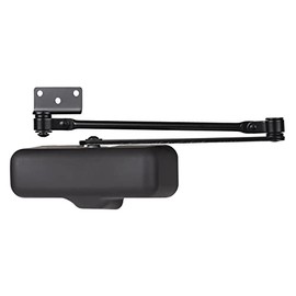 BRINKS Automatic Door Closer for Home, Light Duty Residential & Commercial, Auto Soft Close, 180-Degree Opening, Adjustable Speed, Black Finish Size 1