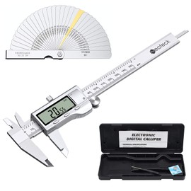 Digital Vernier Caliper + Feeler Gauge Neoteck 150mm/6Inch Stainless Steel Electronic Caliper Fractions/Inch/Metric Conversion Measuring Tool for Length Width Depth Inner Diameter Outer Diameter