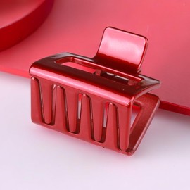5Pcs Red Simple Fashion Durable Strong Hold Non-Slip Hair Claws Clips for Women & Girls Large Hair Claw Clamps Medium Hair Jaw