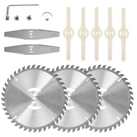 TWRSHE Weed Eater Manganese Steel Round Saw Blade Attachments,Cordless Brush Cutter Plastic Blade Heads,Grass Trimmer Heads,Weed Wacker Metal Blade,Universal Grass Trimmer Blades,Total 14Pcs