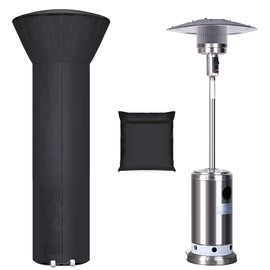 Hualedi Patio Heater Covers with Zipper and Storage Bag,Waterproof,Dustproof,Wind-Resistant,Sunlight-Resistant,Snow-Resistant,Black,89'' Height x 33" Dome x 19" Base