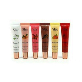 SHE S.he Makeup She Tender Lip Oil Therapy Set Of 6 Natural Assorted Fruits with Vit