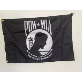 Unbranded 5 Pack POW MIA Black 3 x 5 Foot ,  100D Polyester Flag You Are Not Forgotten Vet