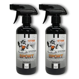 The Stink Solution Driftwood Odor Eliminating Spray For All Sports Equipment. Eliminates nasty odors from all your sports gear and exercise equipment. - Scent 2 16 oz Bottles
