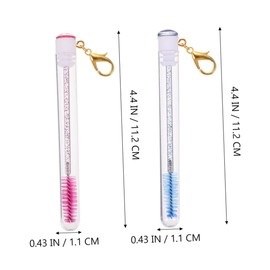 PACKOVE 4pcs Eyelash Brush Tubes Keychain Stylish Mascara Bottles for Makeup Application Ergonomic Eyebrow and Eyelash Combs for Salon and Daily Use
