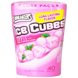 Ice Breakers Ice Cubes Sugar-Free Gum, 40-Piece Bottle Pack, Bubble Breeze (4 Bottles)