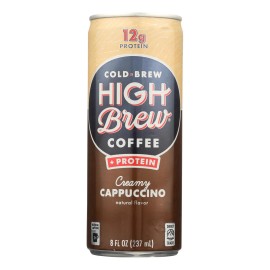 UD High Brew Creamy Cappuccino 8 Fl Oz Bottle Case of 12-Cold Brew Iced Coffee Drinks