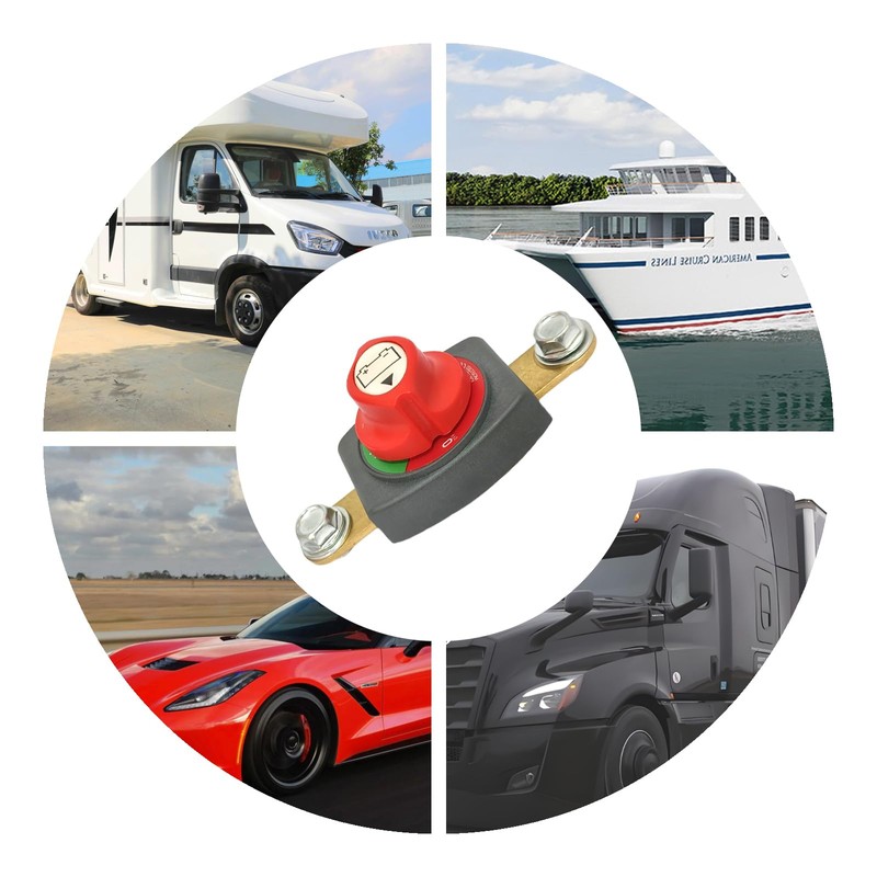 Side Post Battery Cut Off Switch, 12V-48V Master Disconnect Isolator,