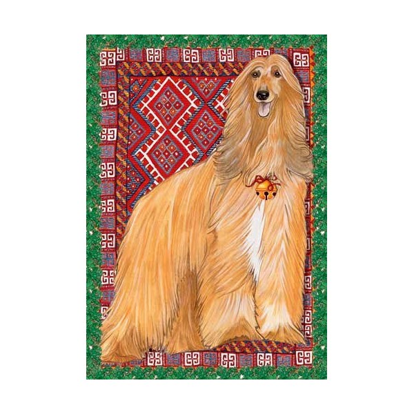 Afghan Hound Christmas Cards : 10 Holiday Cards with Red Envelopes - Adorable!