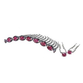 set025nnros (Little Moon) Easy Ball Roll Comb Slender Line Trial Set, Rose