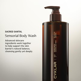 CYKLAR Sensorial Body Wash. Sacred Santal Hydrating Cleanser with Moisture Locking Multi-Oil Complex, Sodium PCA and Glycerin. Nourishing Shower Gel for Women and Men, 16.5 Fl Oz Luxury Bodywash