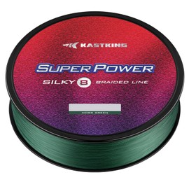 KastKing Superpower Silky8 Braided Fishing Line, Moss Green, 8 Strand, 65LB, 300Yds