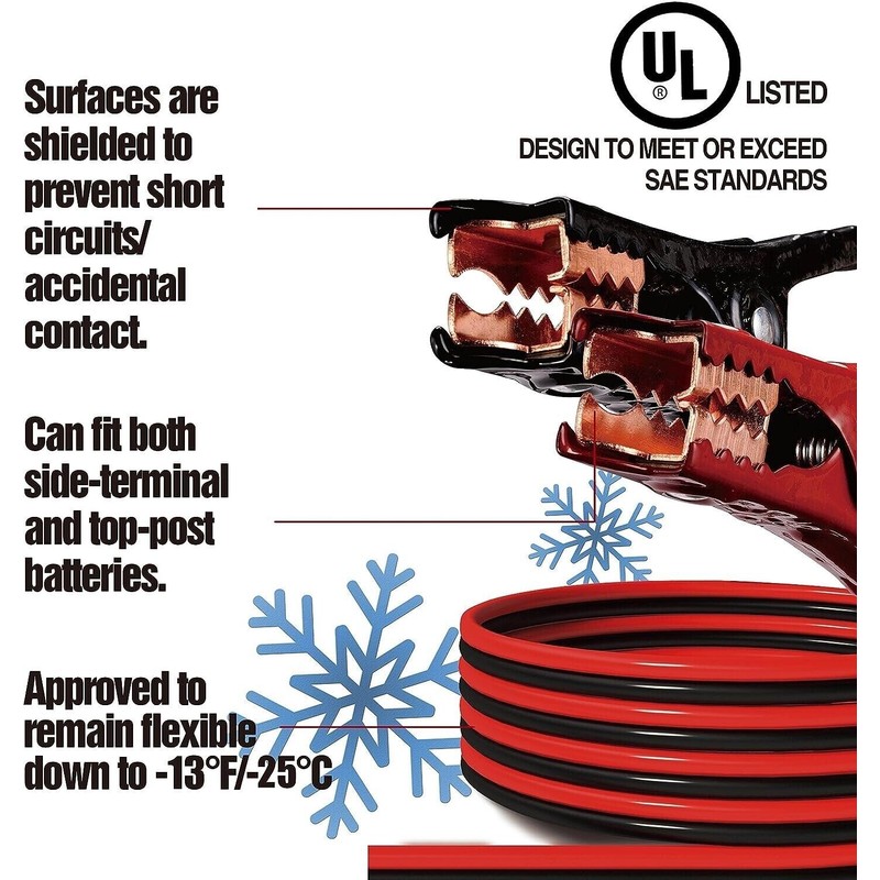 cartman 4 gauge 20 feet jumper cable ul listed heavy