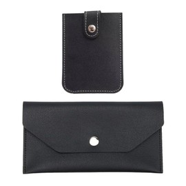 1 Leather Wallet and 1 Card Holder, Cash Wallet, Women's Wallet, Fashionable Simple Wallet, Pull-Out Card Holder, Id Storage Bag