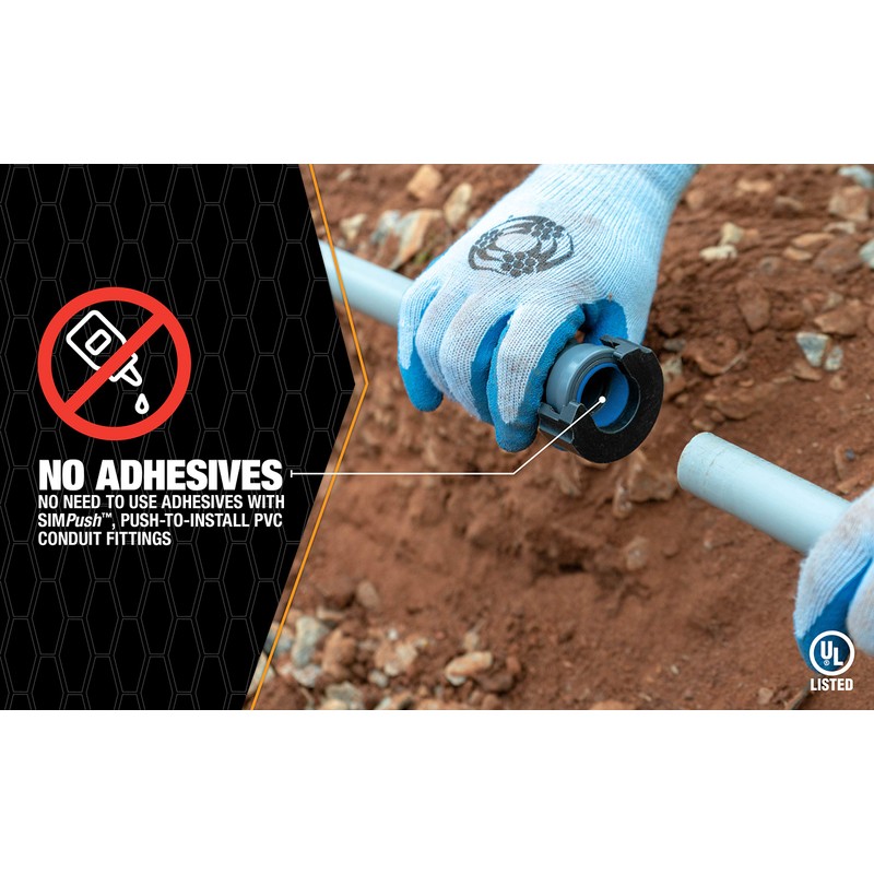 Southwire P-CP-100 1" CIC Push Install PVC Coupling, Gray