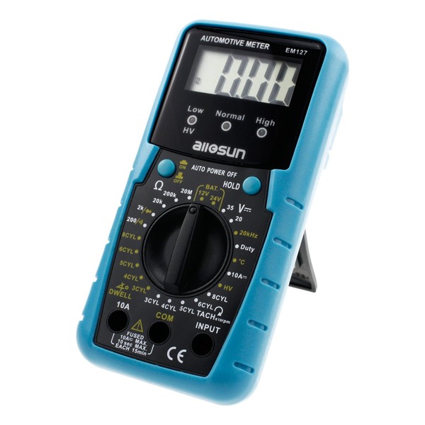 allsun Automotive Multimeter DMM DC Volt Ohm Temp Frequency Diode