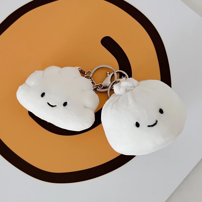 VICKYPOP Dumpling Keychain Cute and Interesting Backpack Pendant for Women