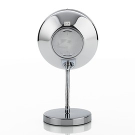 Kela 21496 Standspiegel, 1-/3-fach Vergrößerung, mit Beleuchtung, Ø 15cm, Metall, Lola, Verchromt