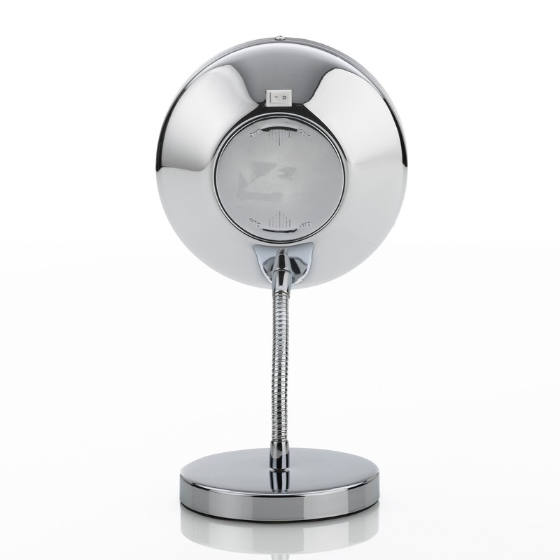 Kela 21496 Standspiegel, 1-/3-fach Vergrößerung, mit Beleuchtung, Ø 15cm, Metall,