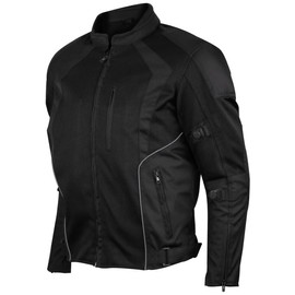 Vance Leather Roadside Mens Black All-Season Reflective Mesh & Textile Motorcycle Jacket w/CE Armor & Removable Liner (Black, 5X-Large)